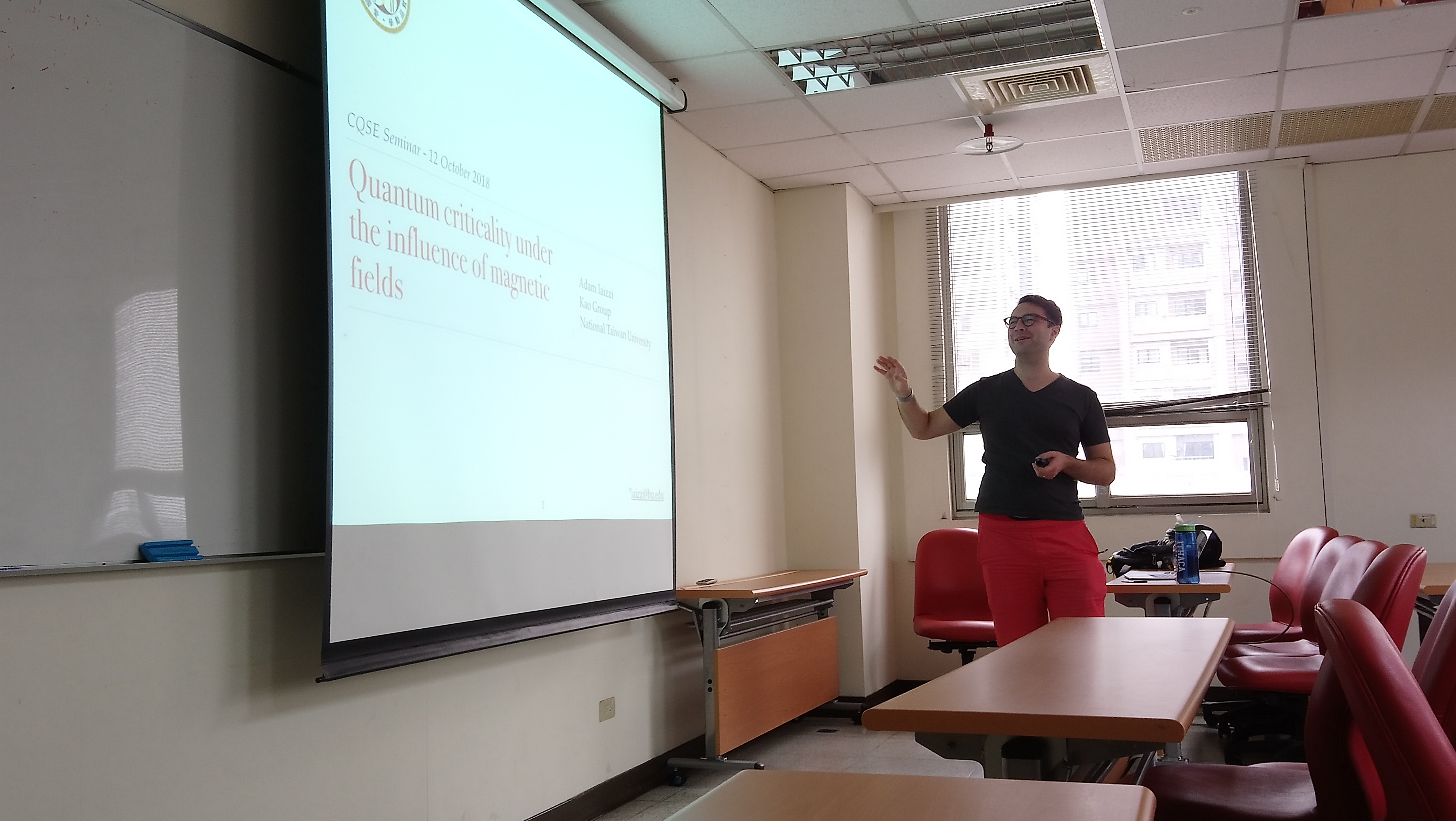 Photo of Adam giving the CQSE seminar